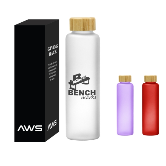 Picture of Aws 20 Oz. Belle Glass Bottle With Bamboo Lid
