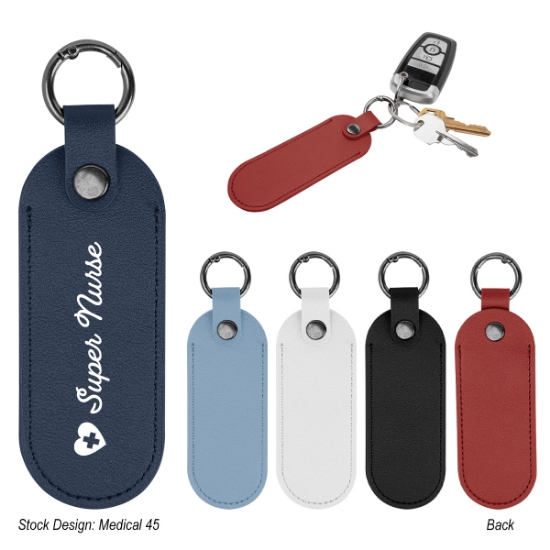 Picture of Bates Leatherette Key Tag With Carabiner