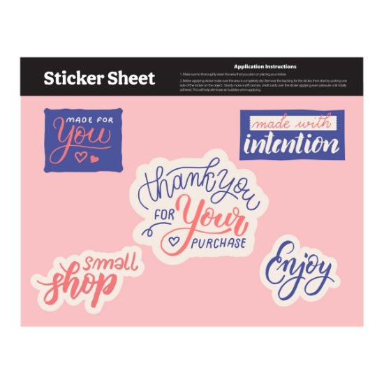 Picture of Sticker Sheet 5.5" X 7" Custom Shapes