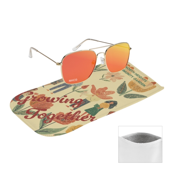 Picture of Aviator Sunglasses With Rpet Microfiber Sunglass Pouch
