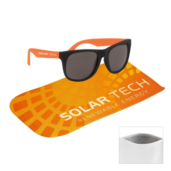 Picture of Rubberized Sunglasses With Rpet Microfiber Sunglass Pouch