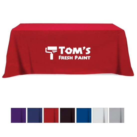 Picture of Flat Poly/cotton 3-sided Table Cover - Fits 8' Standard Table