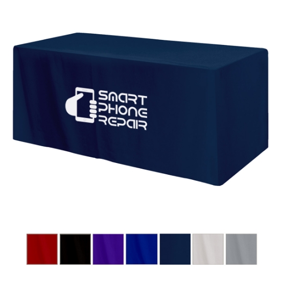 Picture of Fitted Poly/cotton 3-sided Table Cover - Fits 6' Standard Table