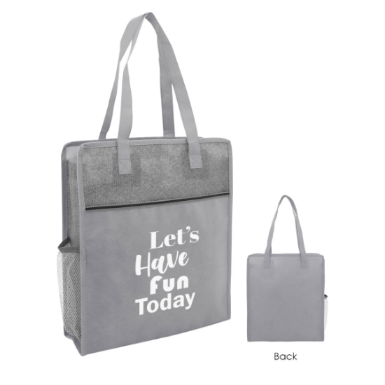 Picture of Color Basics Heathered Non-woven Tote Bag