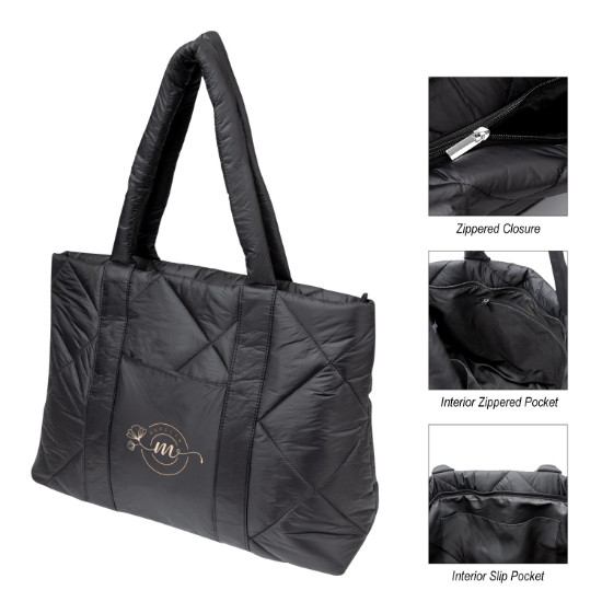 Picture of Luxe Quilted Puffer Tote Bag