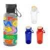 Picture of 20 Oz. Full Color Cade Rpet Bottle With Bamboo Accent Lid And Silicone Easy Carry Handle