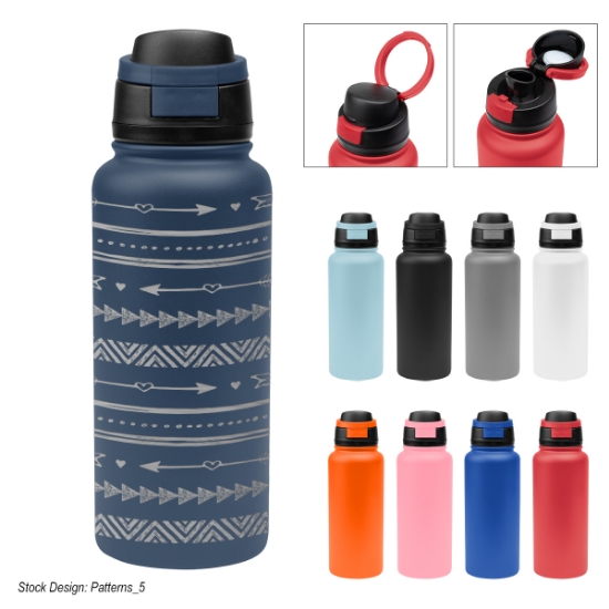 Picture of 32 Oz. Full Laser Pop Sip Recycled Stainless Steel Bottle