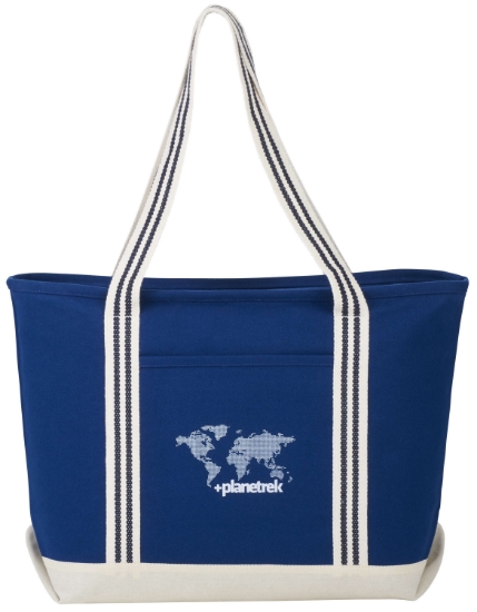 Picture of Atlantic Stripe 20oz Cotton Zippered Boat Tote