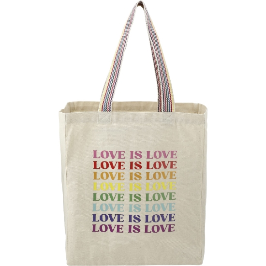 Picture of Rainbow Recycled 6oz Cotton Grocery Tote