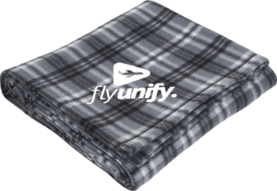 Picture of Rollable Plaid Fleece Throw Blanket 50'' x 60'' Unfolded