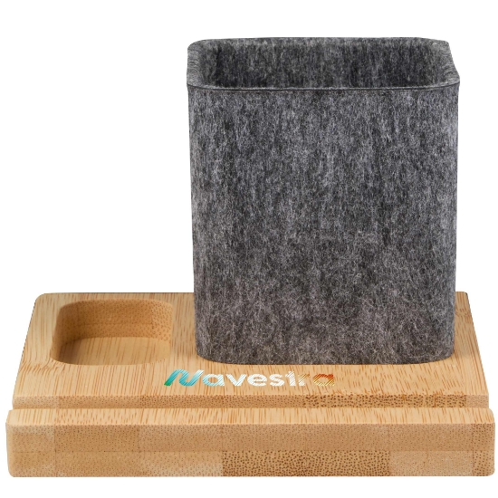 Picture of Recycled Felt & Bamboo Pen Holder