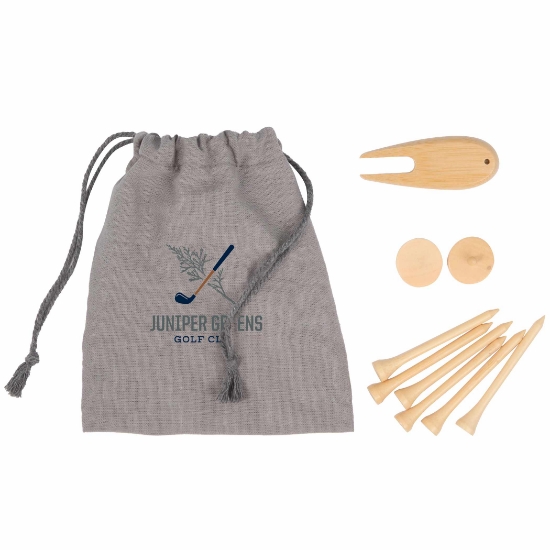 Picture of Bamboo Golf Tee Set with Recycled Pouch