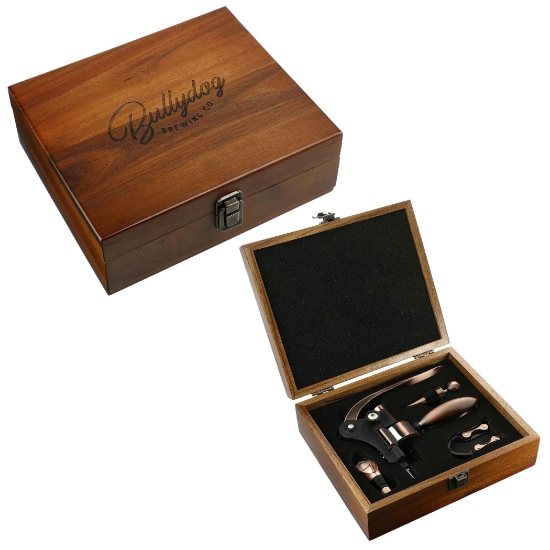 Picture of Graze Wood and Metal Wine Set