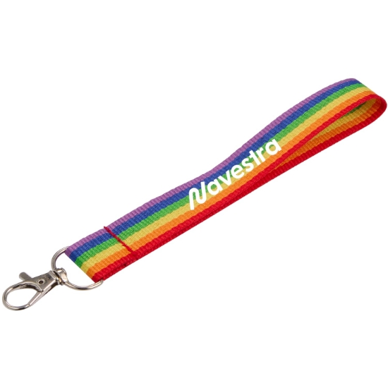 Picture of Rainbow Recycled Wrist Lanyard