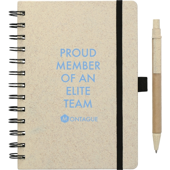 Picture of 5'' x 7'' FSC® Mix Wheat Straw Notebook with Pen