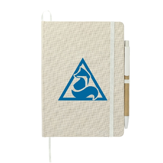 Picture of 5'' x 7'' Organic Cotton Bound Notebook w/Pen