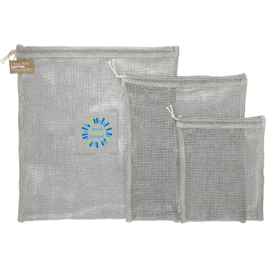 Picture of Recycled Cotton Mesh Cinch Pouch Set