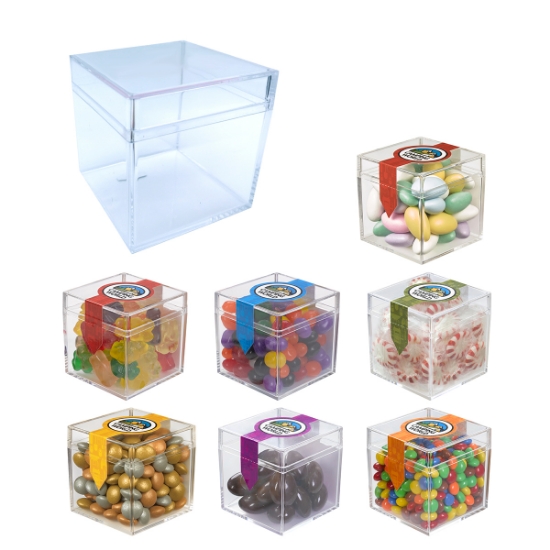 Picture of Cube Shaped Acrylic Container With Candy
