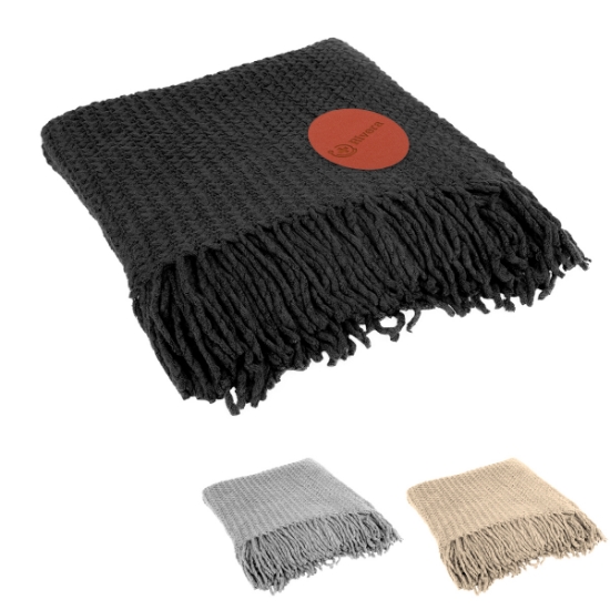 Picture of Chunky Knit Blanket With Fringe