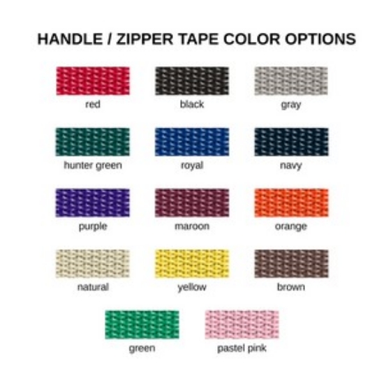 Handle and Zipper Tape Color Options