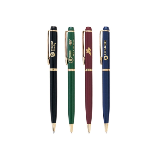 Twist Action Pen w/ Glisten Enamel Coated Barrel 
