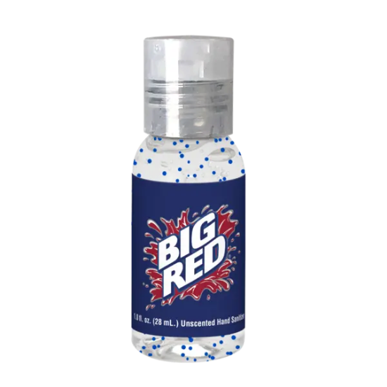 1 oz Single Color Moisture Bead Sanitizer in Clear Round Bottle