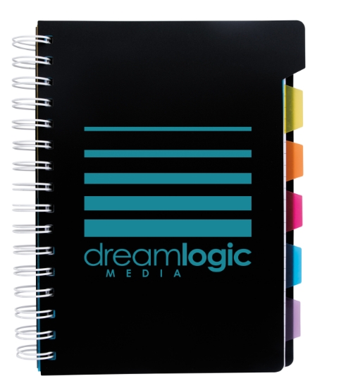 Good Value™ Spiral Notebook with Tabs - Black