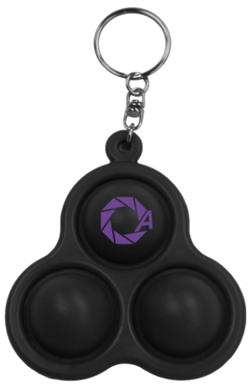 Universal Source® Pop 3 Bubbles Keychain - Black