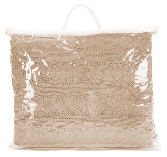 Cable Knit Sherpa Blanket - Cream