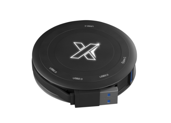 SCX Innovative Design™ Wireless Charger & 4 Hub 2.0 - Lit