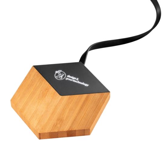 SCX Innovative Design™ Bamboo 10W Hexa Wireless Charger - Eng