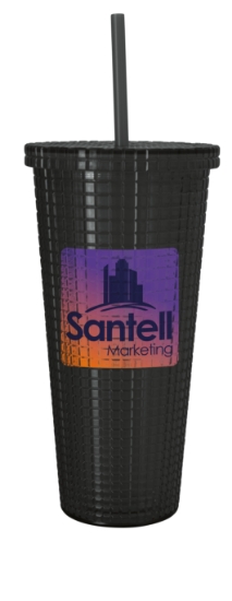 Good Value™ Square-Pattern Double-Wall Tumbler - 23 oz. - Black