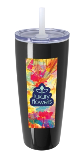 Koozie® Built-in Straw Vacuum Tumbler - 30 oz. - Black