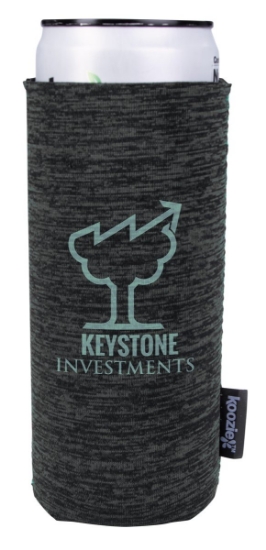 Koozie® Heather Collapsible Slim Can Cooler - Black