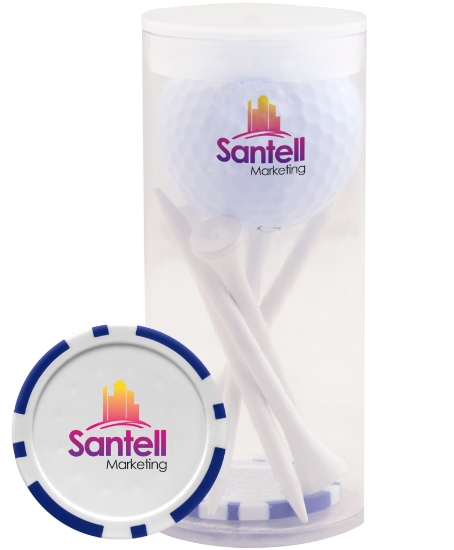 1-Ball 5-Tee Par Pack w/Poker Chip Ball Marker - Fc
