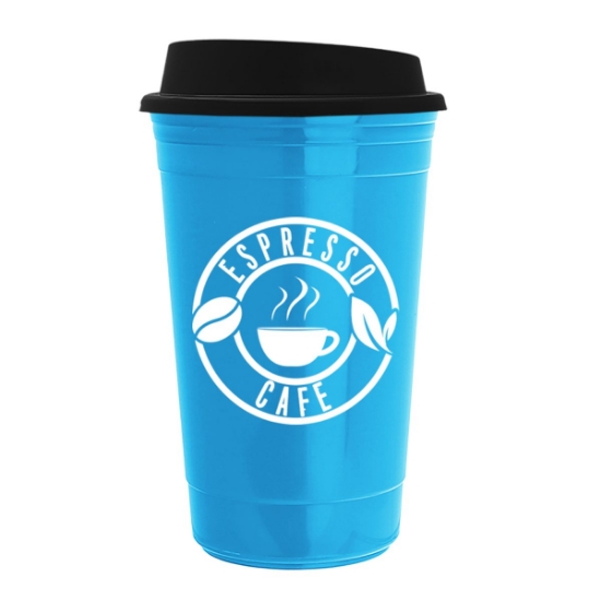 Garyline® Travel Insulated Cup - 16 oz. - Cyan