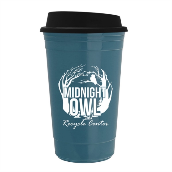 Garyline® Travel Recycled Insulated Cup - 16 oz. - Ecoblue
