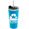 Garyline® Roadmaster Travel Tumbler with 2-in-1 Lid with Straw - 18 oz. - Cyan