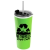 Garyline® Roadmaster Travel Tumbler with 2-in-1 Lid with Straw - 18 oz. - Lime Green
