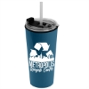 Garyline® Roadmaster Travel Tumbler with 2-in-1 Lid with Straw - 18 oz. - Steel Blue