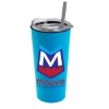 Garyline® Roadmaster Travel Tumbler with Slider Lid and Straw - 18 oz. - Cyan