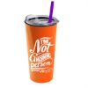 Garyline® Roadmaster Travel Tumbler with Slider Lid and Straw - 18 oz. - Oranget