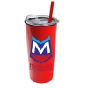 Garyline® Roadmaster Travel Tumbler with Slider Lid and Straw - 18 oz. - Red