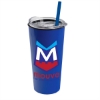 Garyline® Roadmaster Travel Tumbler with Slider Lid and Straw - 18 oz. - Royal Blue