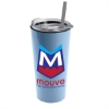 Garyline® Roadmaster Travel Tumbler with Slider Lid and Straw - 18 oz. - Slate Blue
