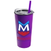 Garyline® Roadmaster Travel Tumbler with Slider Lid and Straw - 18 oz. - Violet