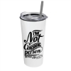 Garyline® Roadmaster Travel Tumbler with Slider Lid and Straw - 18 oz. - White