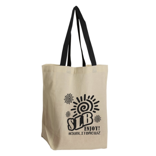 Garyline® Brunch Cotton Grocery Tote - Natural with Black