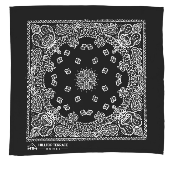 Garyline® 22" Bandana with Stock Paisley Pattern - Black