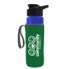 Garyline® Wave Tritan® Bottle with Drink-Thru Lid and Insulated Caddy - 24 oz. - Translucent Blue
